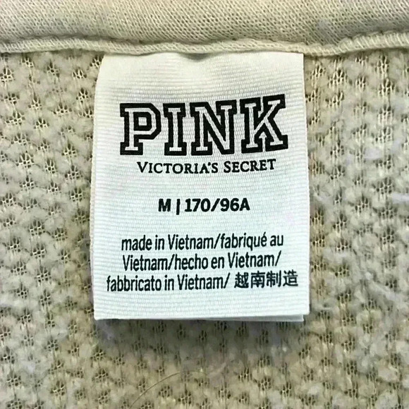 Victoria’s Secret PINK Jacket Women’s Medium Cream 100% Polyester Sherpa - Picture 4 of 11